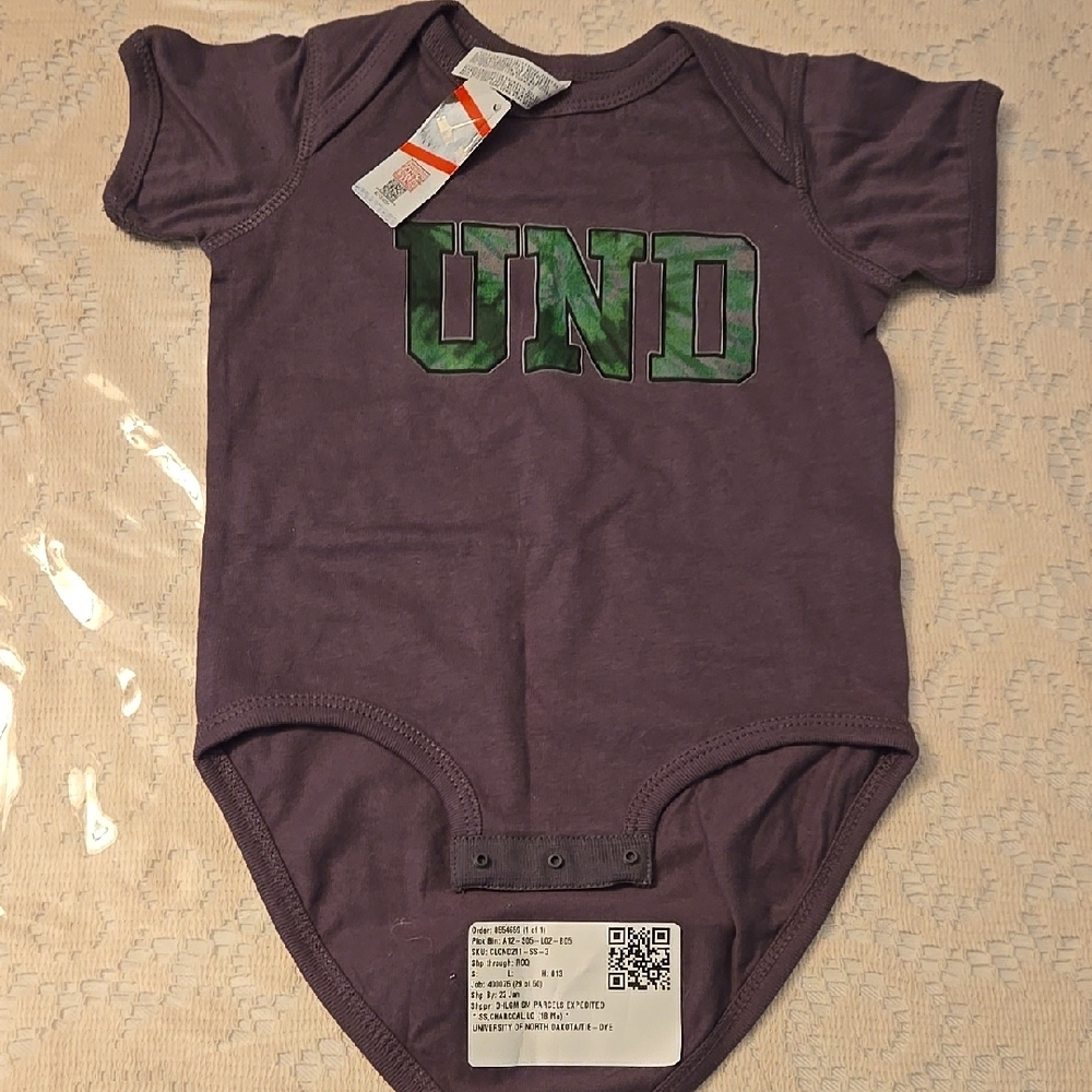 UND Kids Grey Onesie